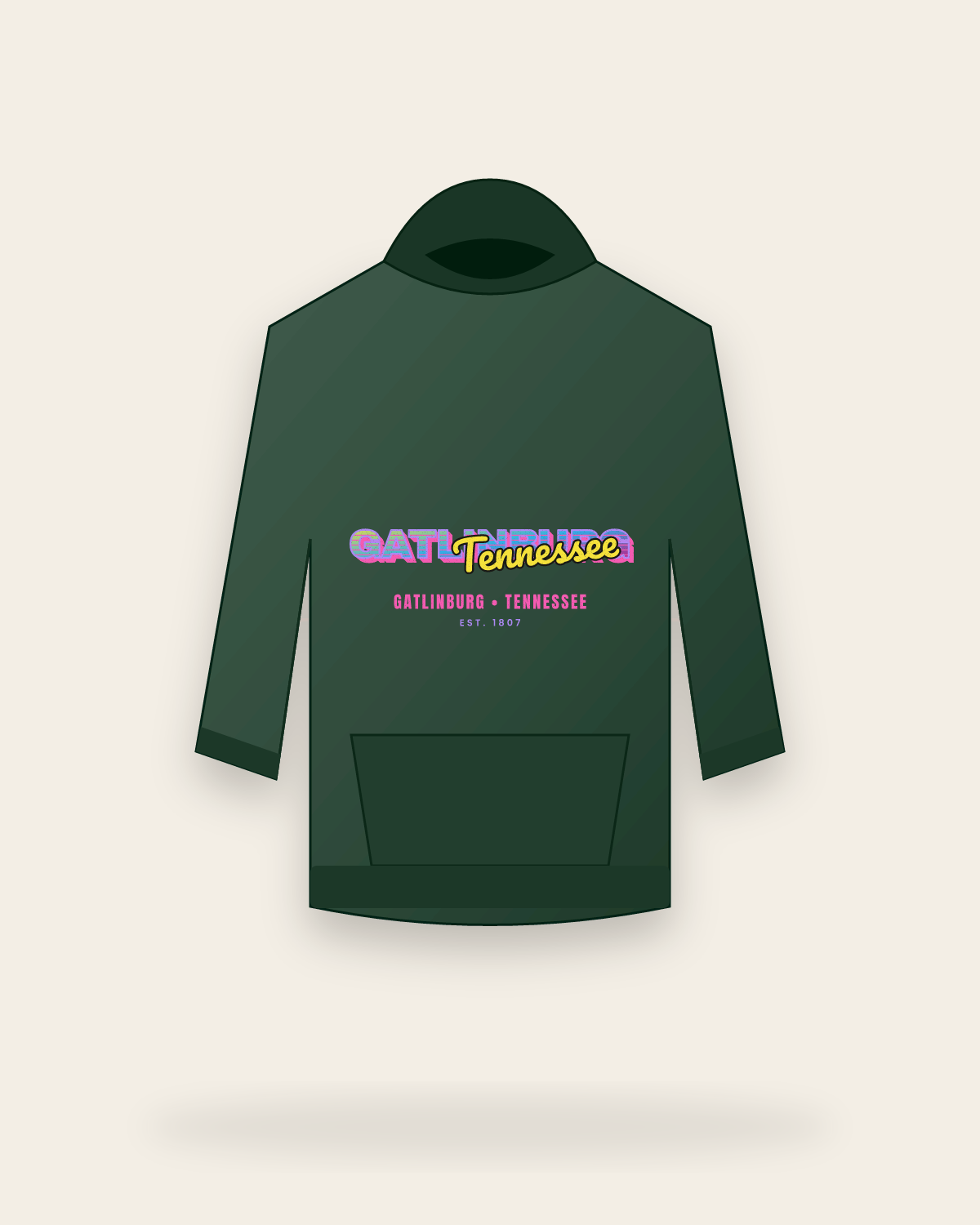 Gatlinburg Music TV Hooded Sweatshirt in Forest Green
