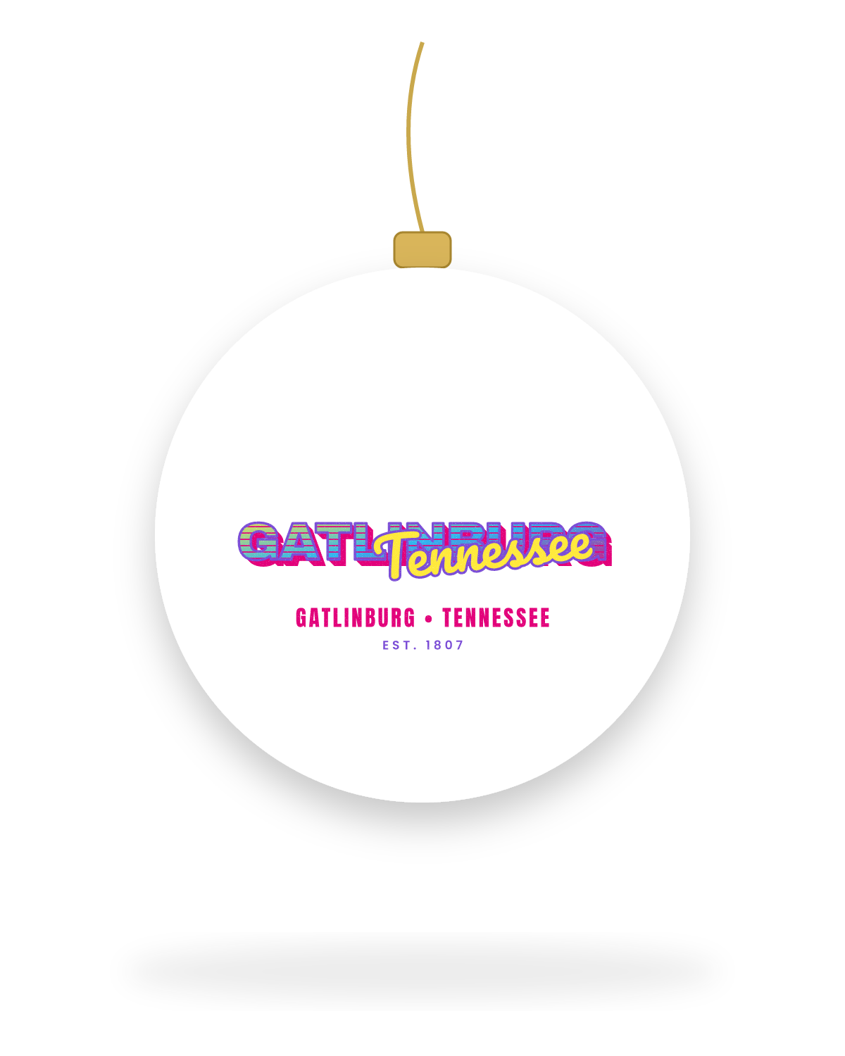 Gatlinburg Music TV Ceramic Ornament in White