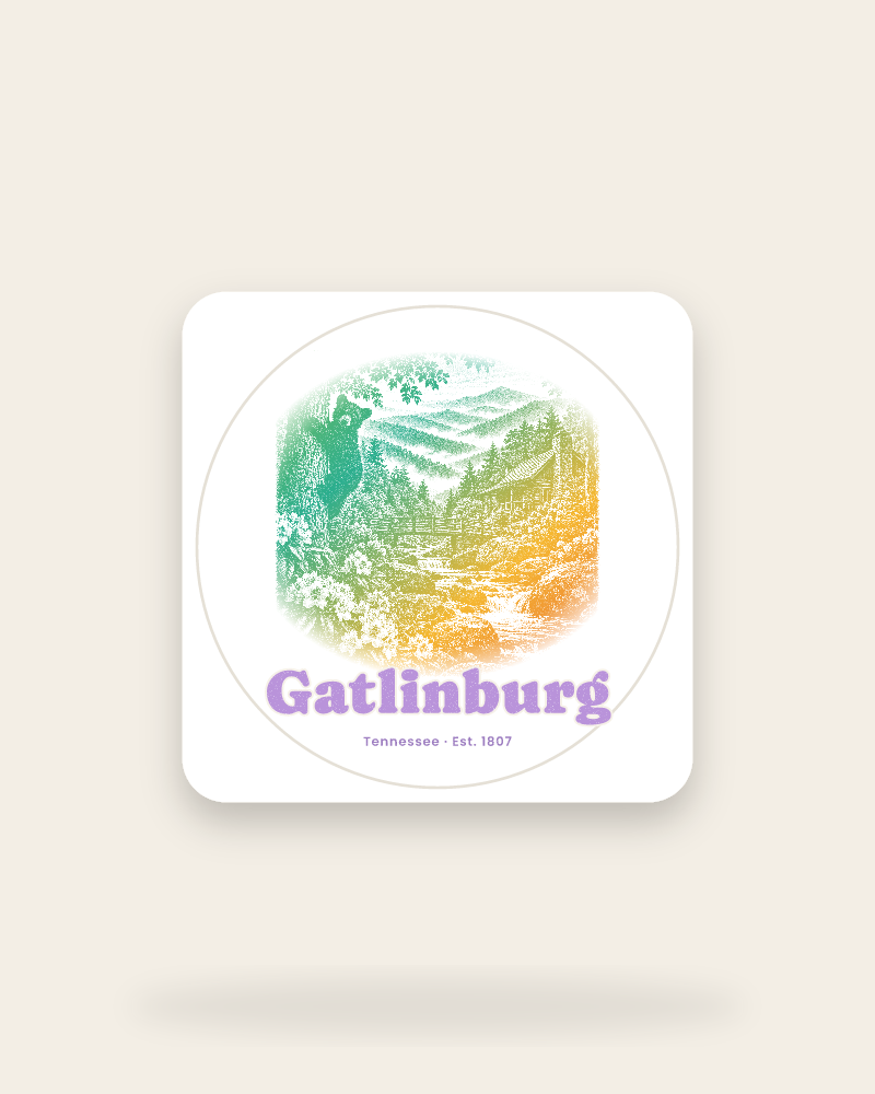 Gatlinburg Cabin Creek Bear Kiss-Cut Sticker
