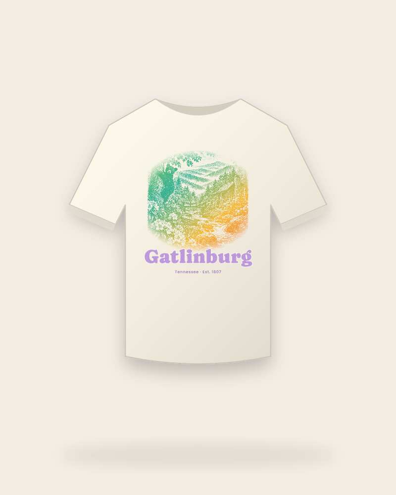 Gatlinburg Cabin Creek Bear Vintage Wash Tee
