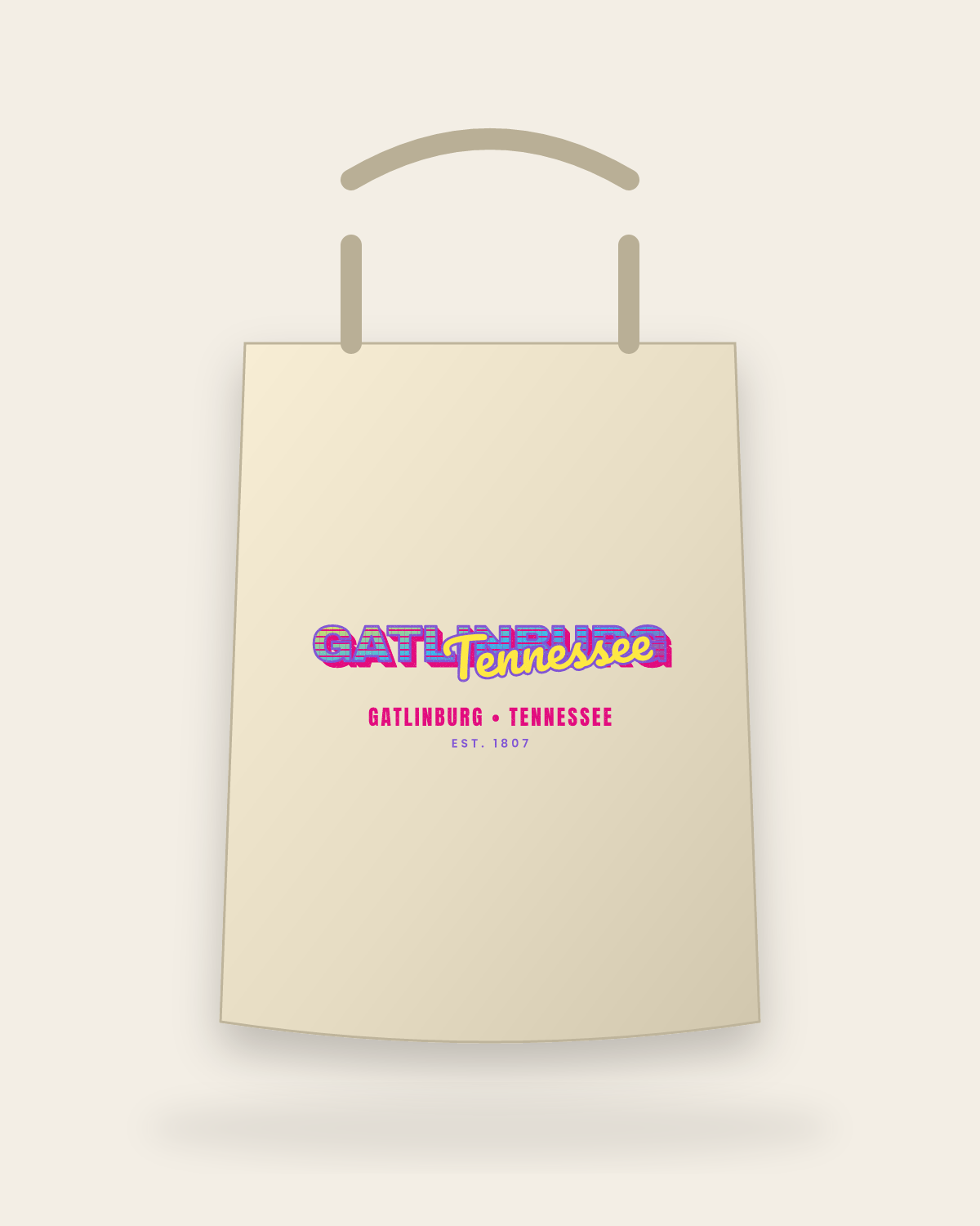 Gatlinburg Music TV Canvas Tote in Beige