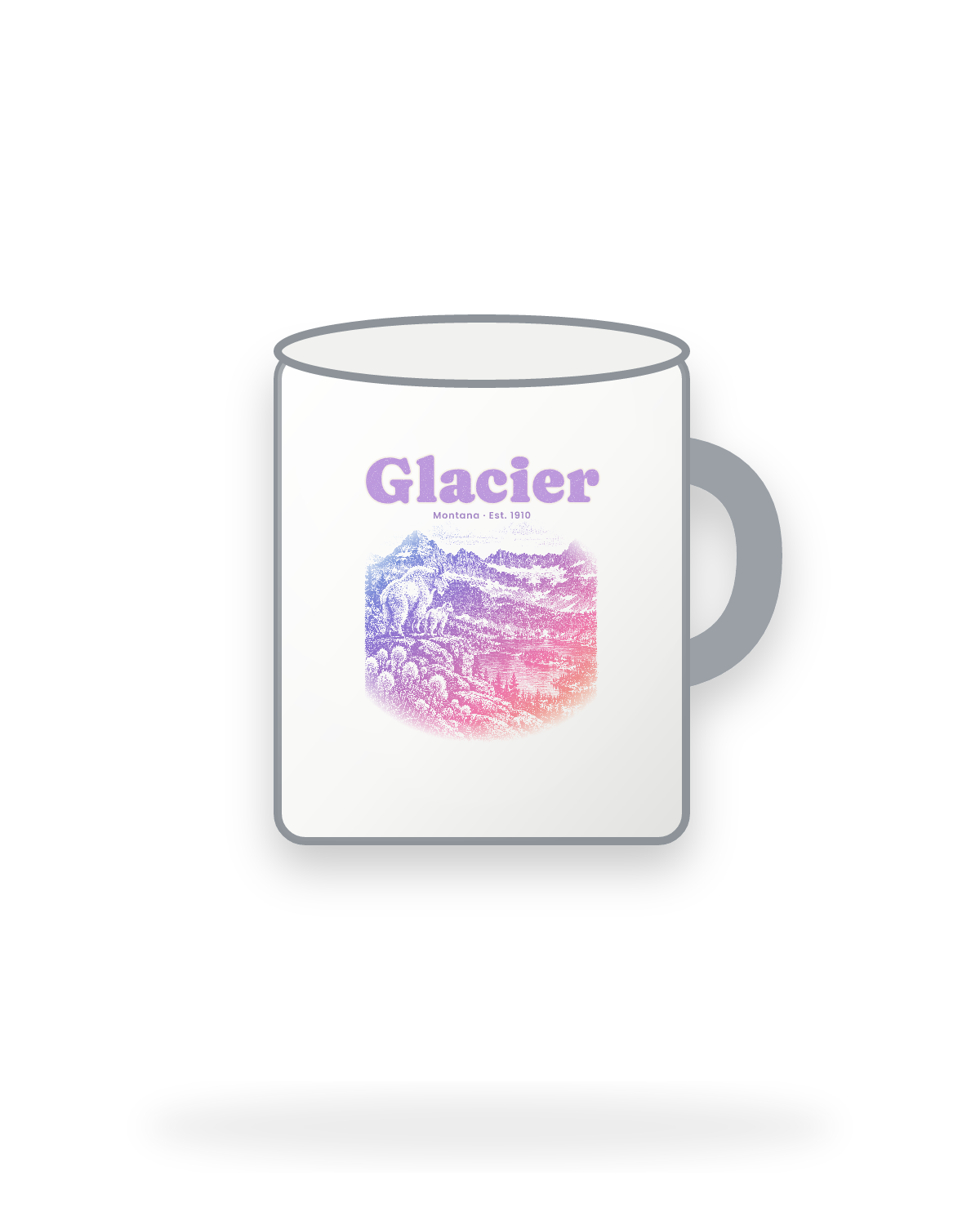 Glacier Logan Pass Goats Enamel Camp Mug in White