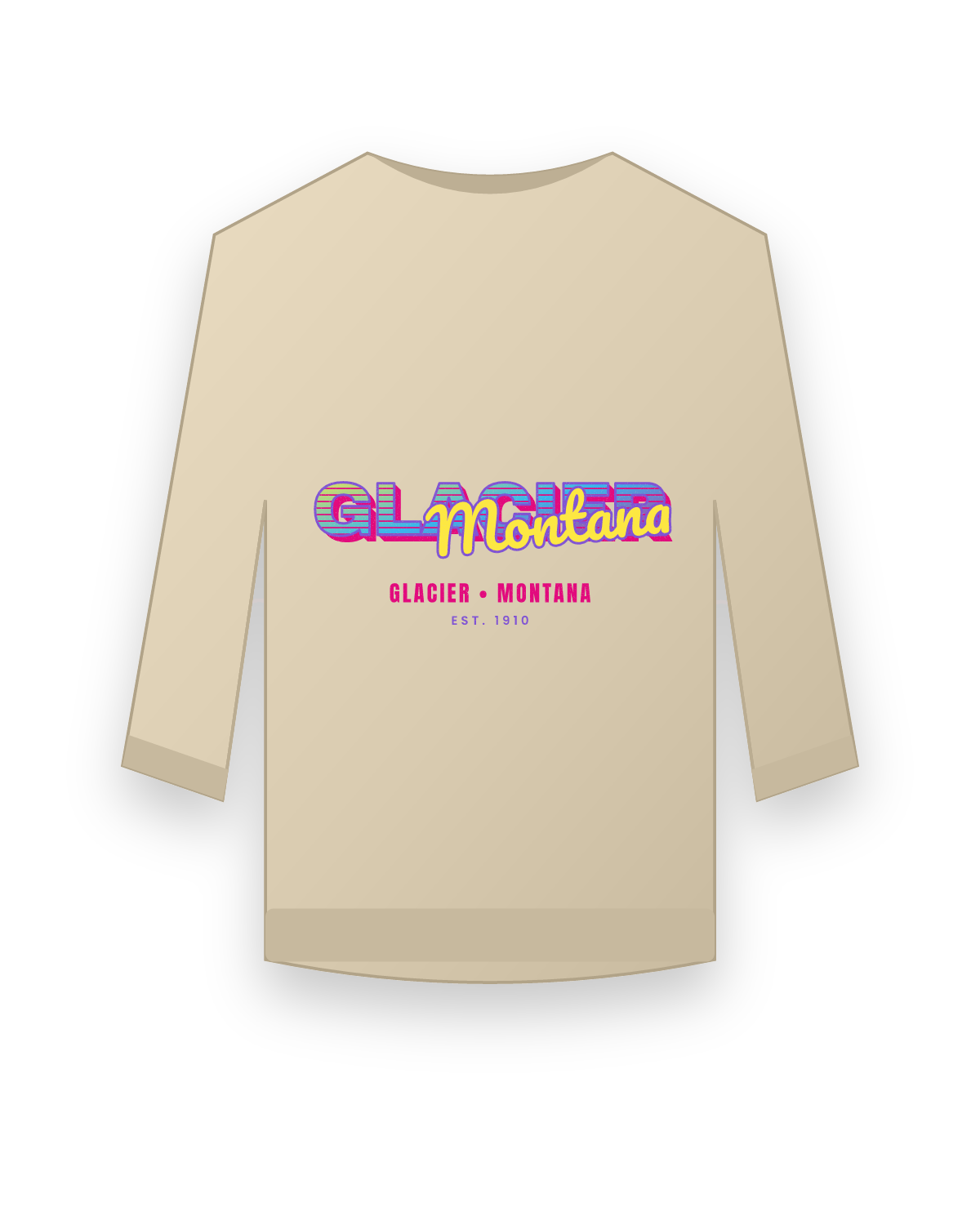 Glacier Music TV Crewneck Sweatshirt in Sand