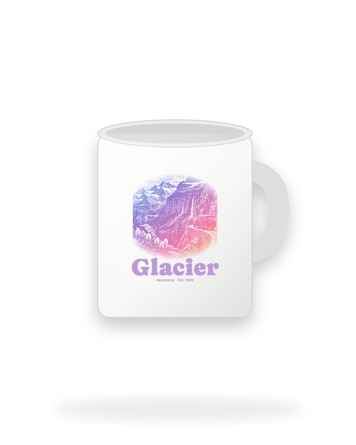 Glacier Going-to-the-Sun Road Ceramic Mug 11oz in White