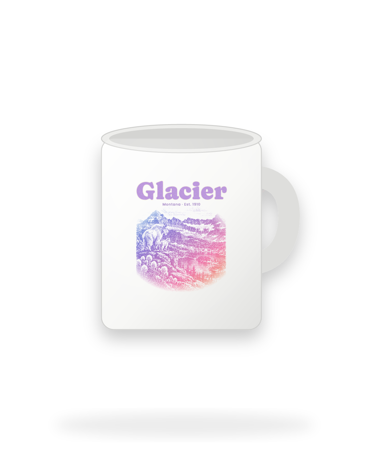 Glacier Logan Pass Goats Ceramic Mug 11oz in White