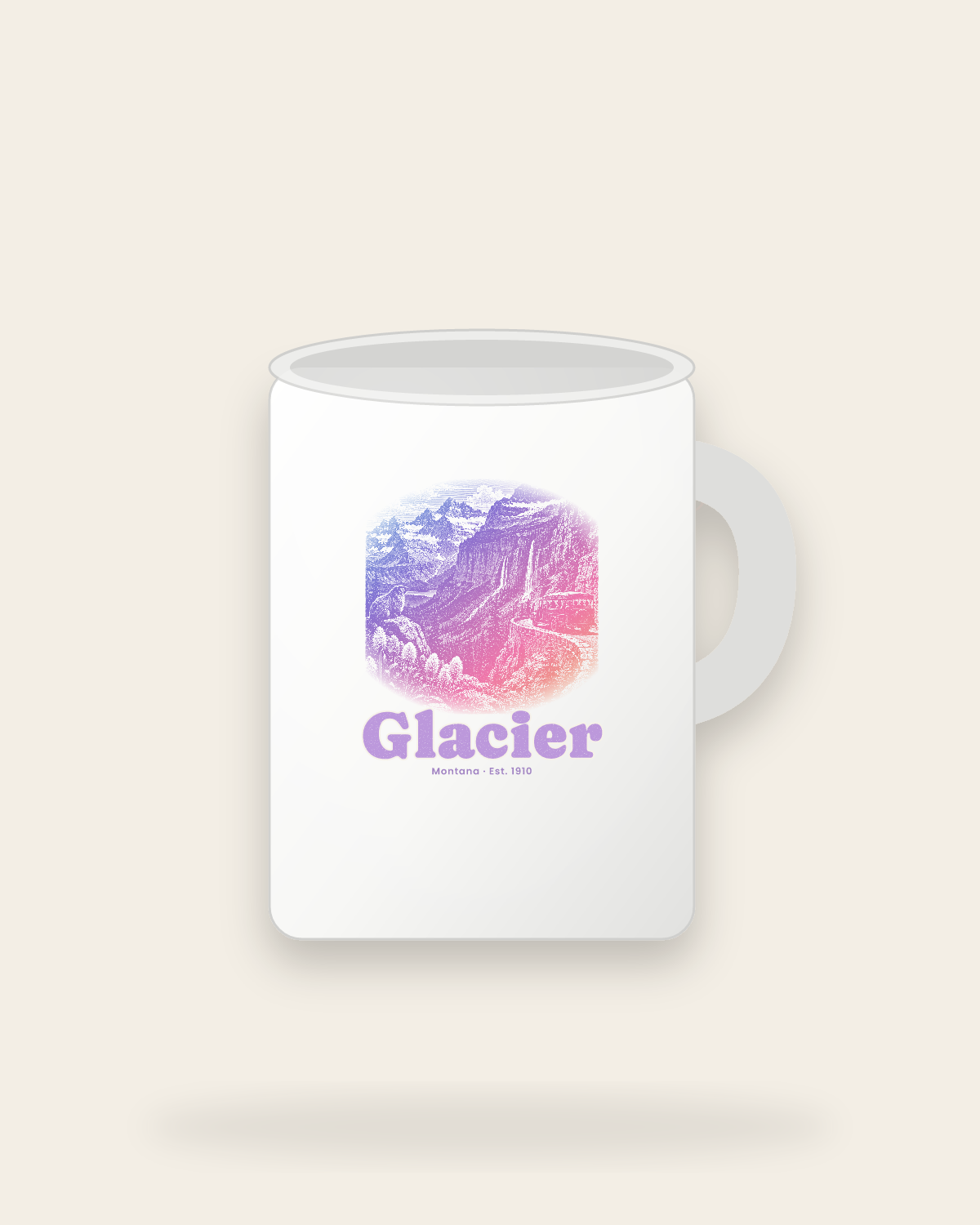 Glacier Going-to-the-Sun Road Ceramic Mug 15oz in White