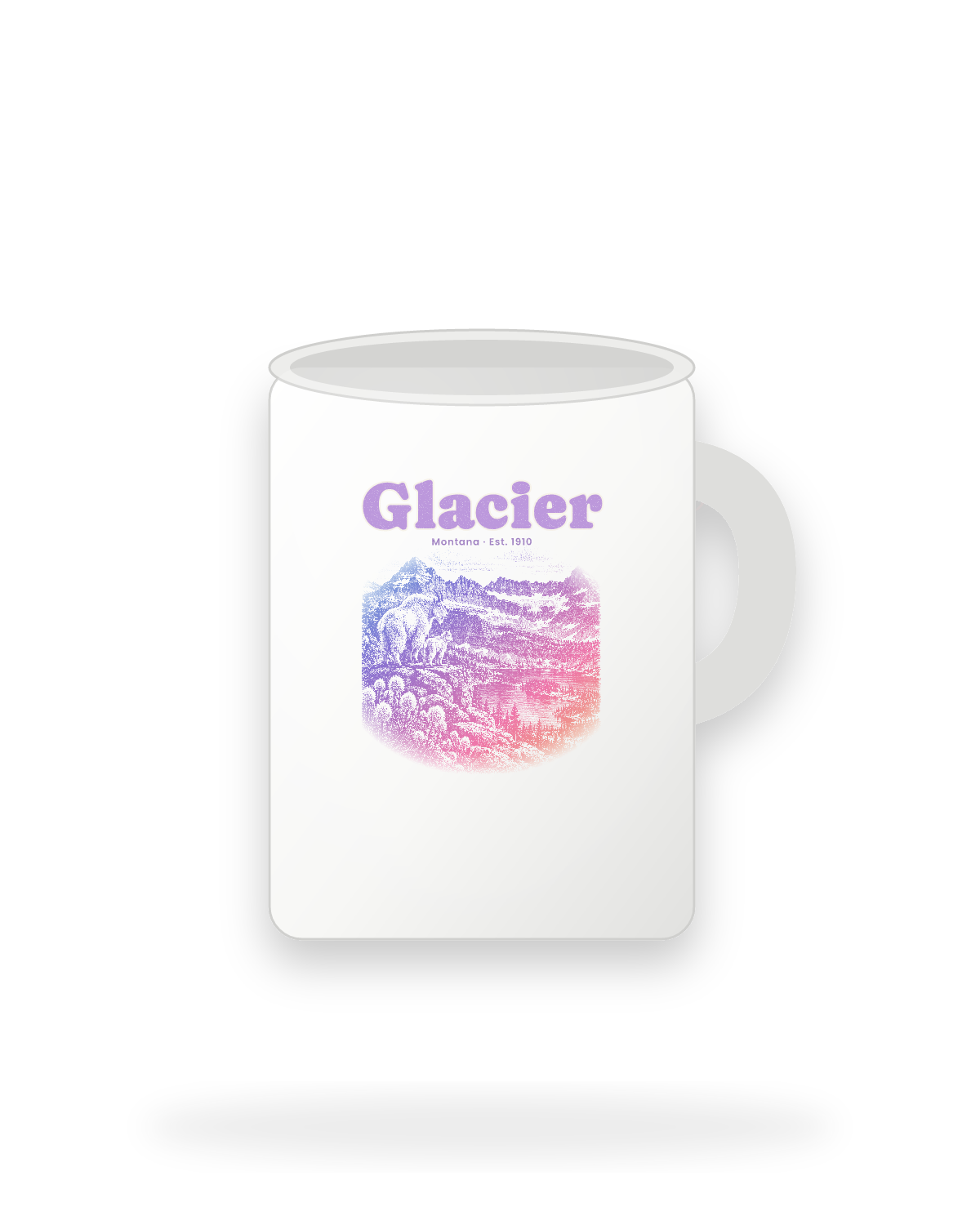 Glacier Logan Pass Goats Ceramic Mug 15oz in White
