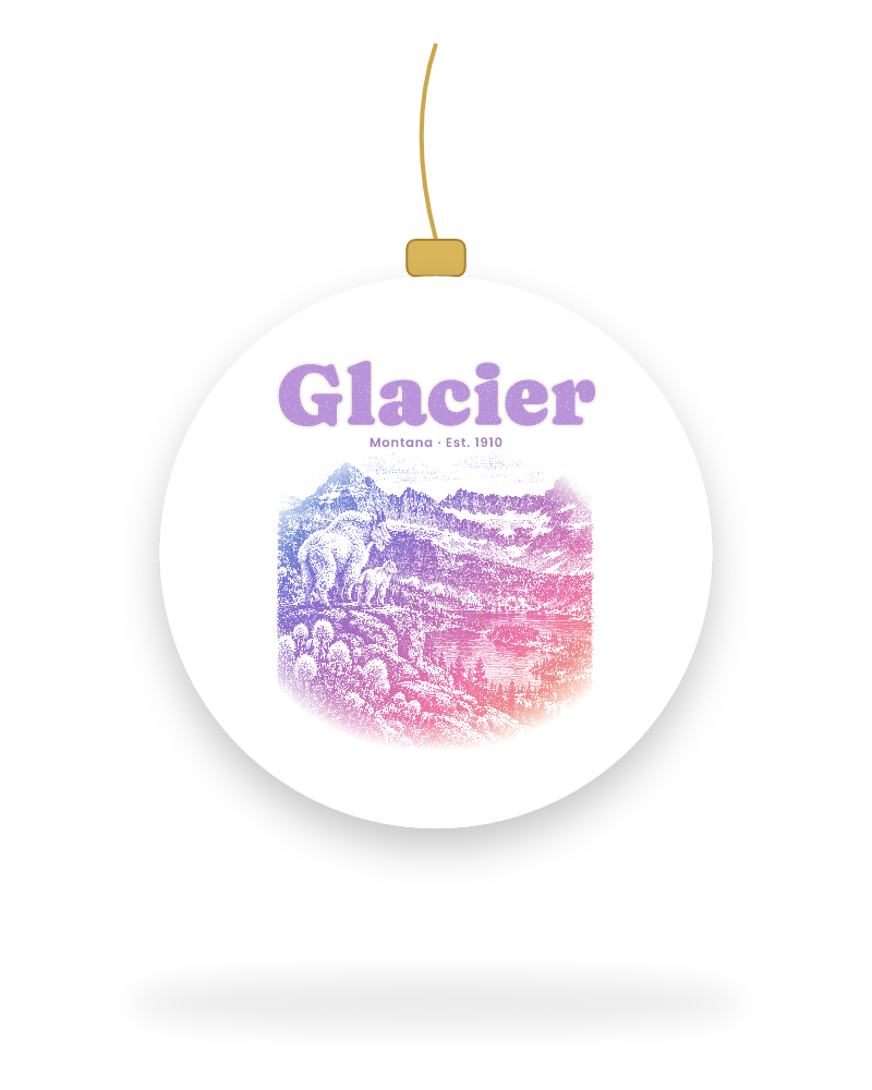 Glacier Logan Pass Goats Ceramic Ornament