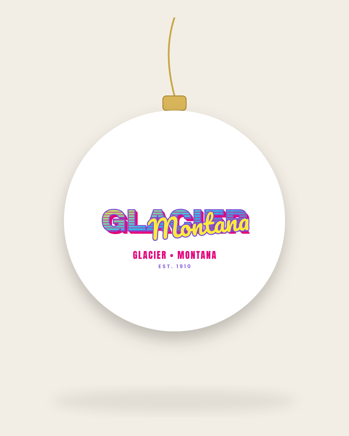 Glacier Music TV Ceramic Ornament in White