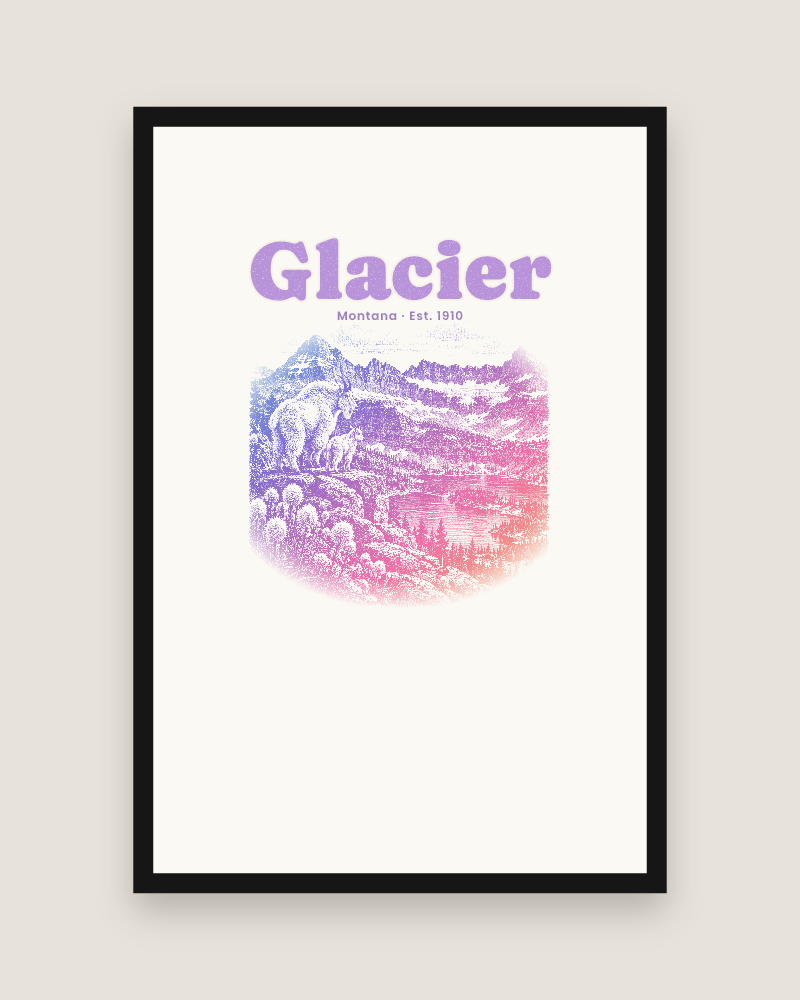 Glacier Logan Pass Goats Matte Poster