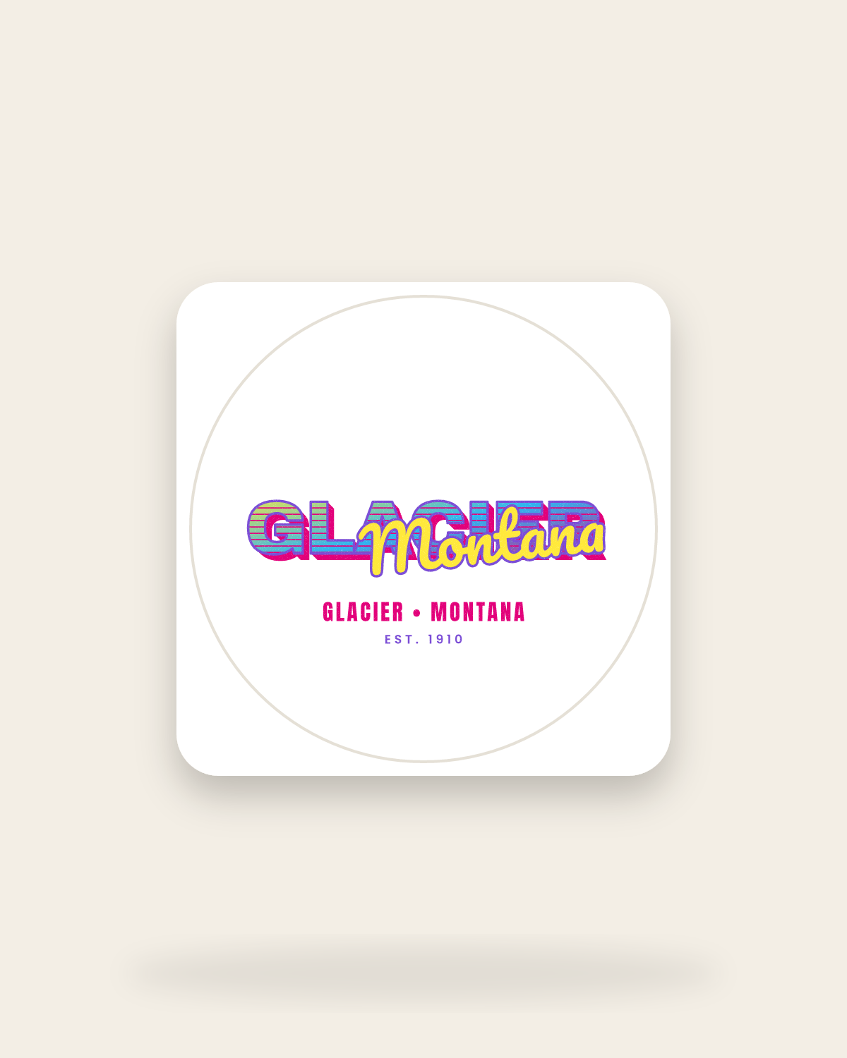 Glacier Music TV Kiss-Cut Sticker in White