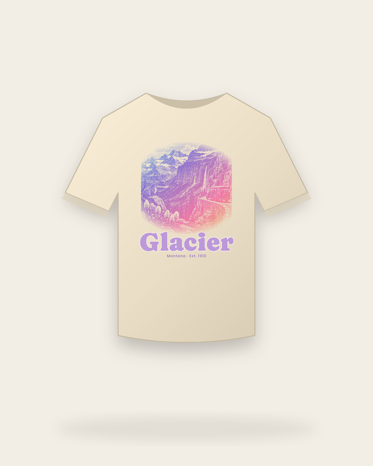 Glacier Going-to-the-Sun Road Classic Tee in Natural