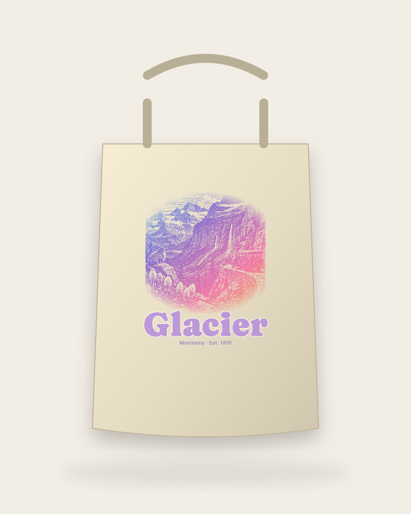 Glacier Going-to-the-Sun Road Canvas Tote