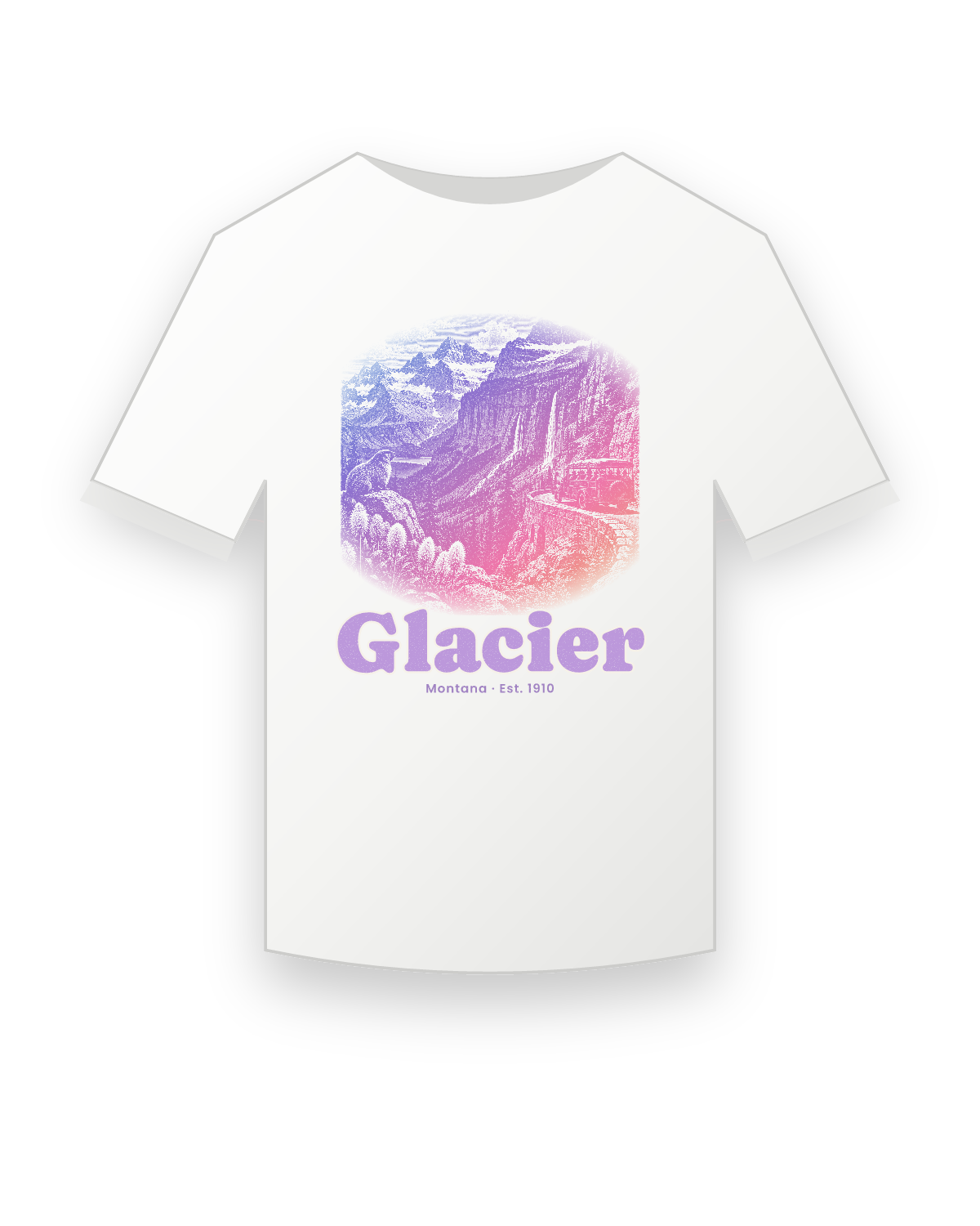 Glacier Going-to-the-Sun Road Youth Tee in White