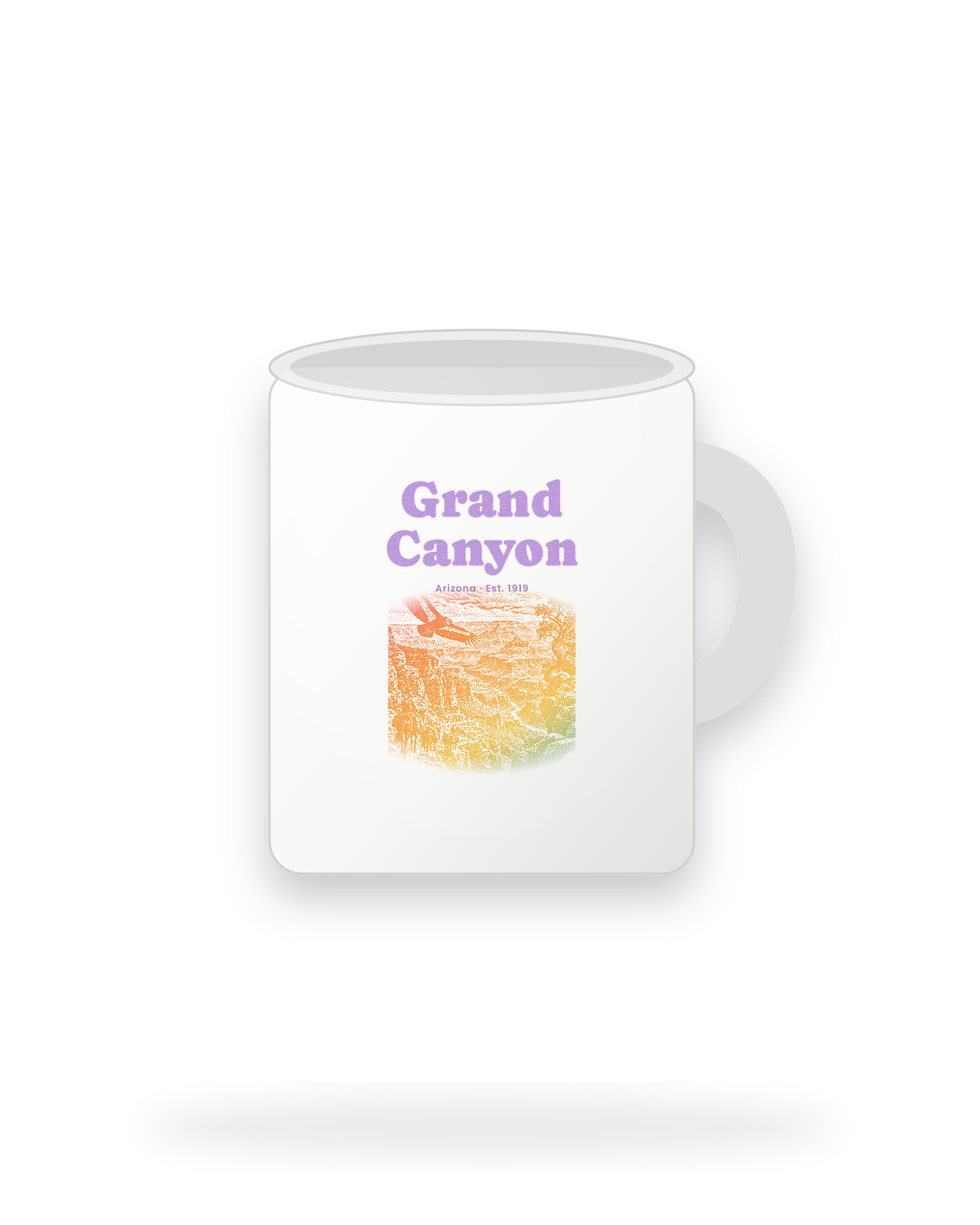 Grand Canyon Bright Angel Mules Ceramic Mug 11oz in White