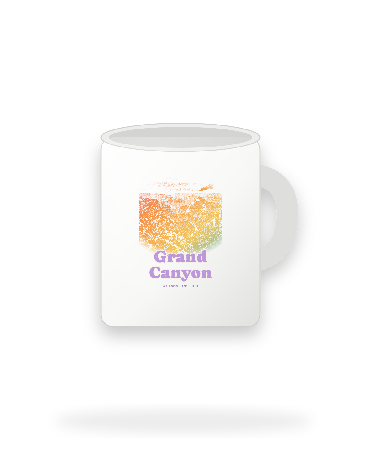 Grand Canyon South Rim Sunrise Ceramic Mug 11oz in White