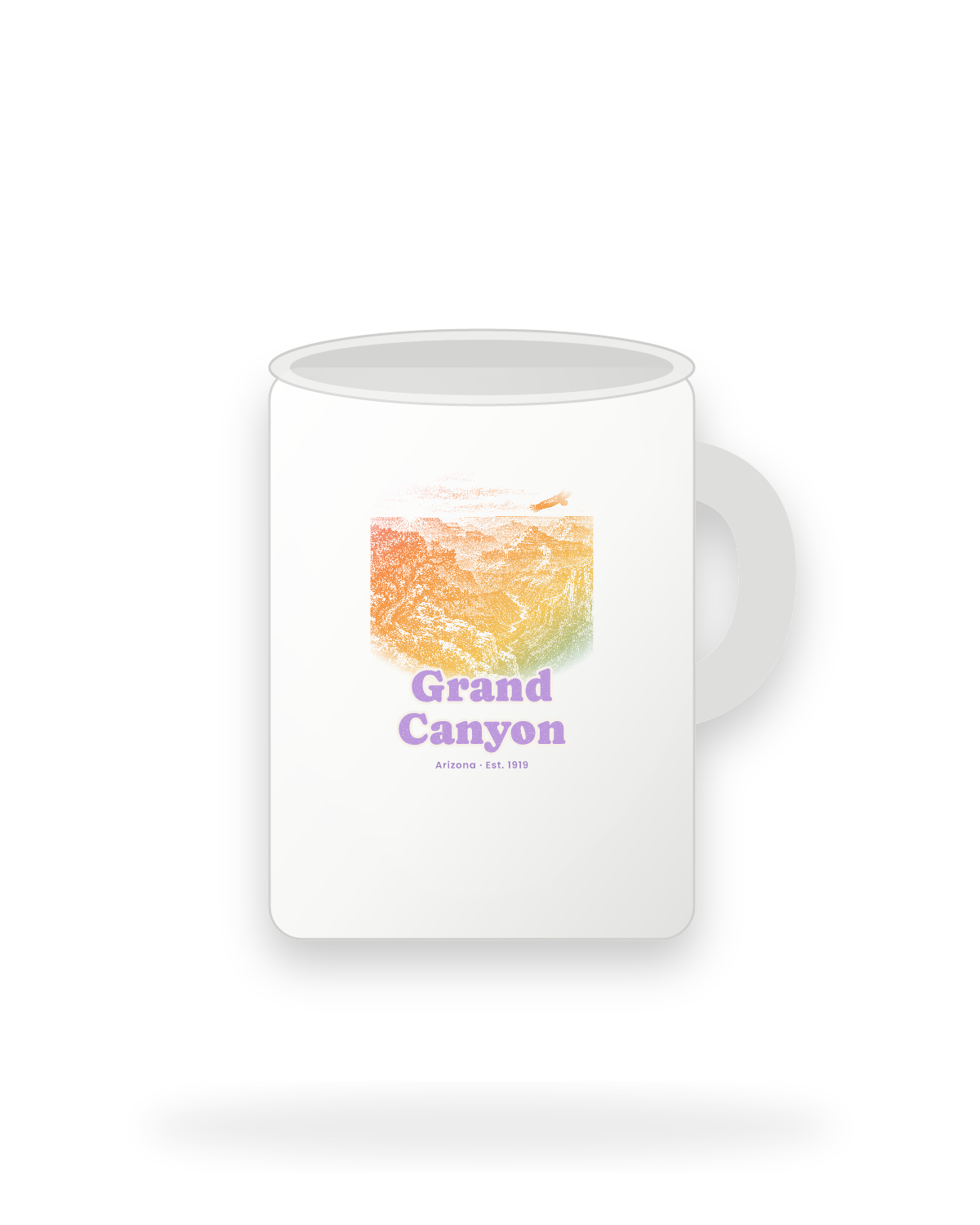 Grand Canyon South Rim Sunrise Ceramic Mug 15oz in White
