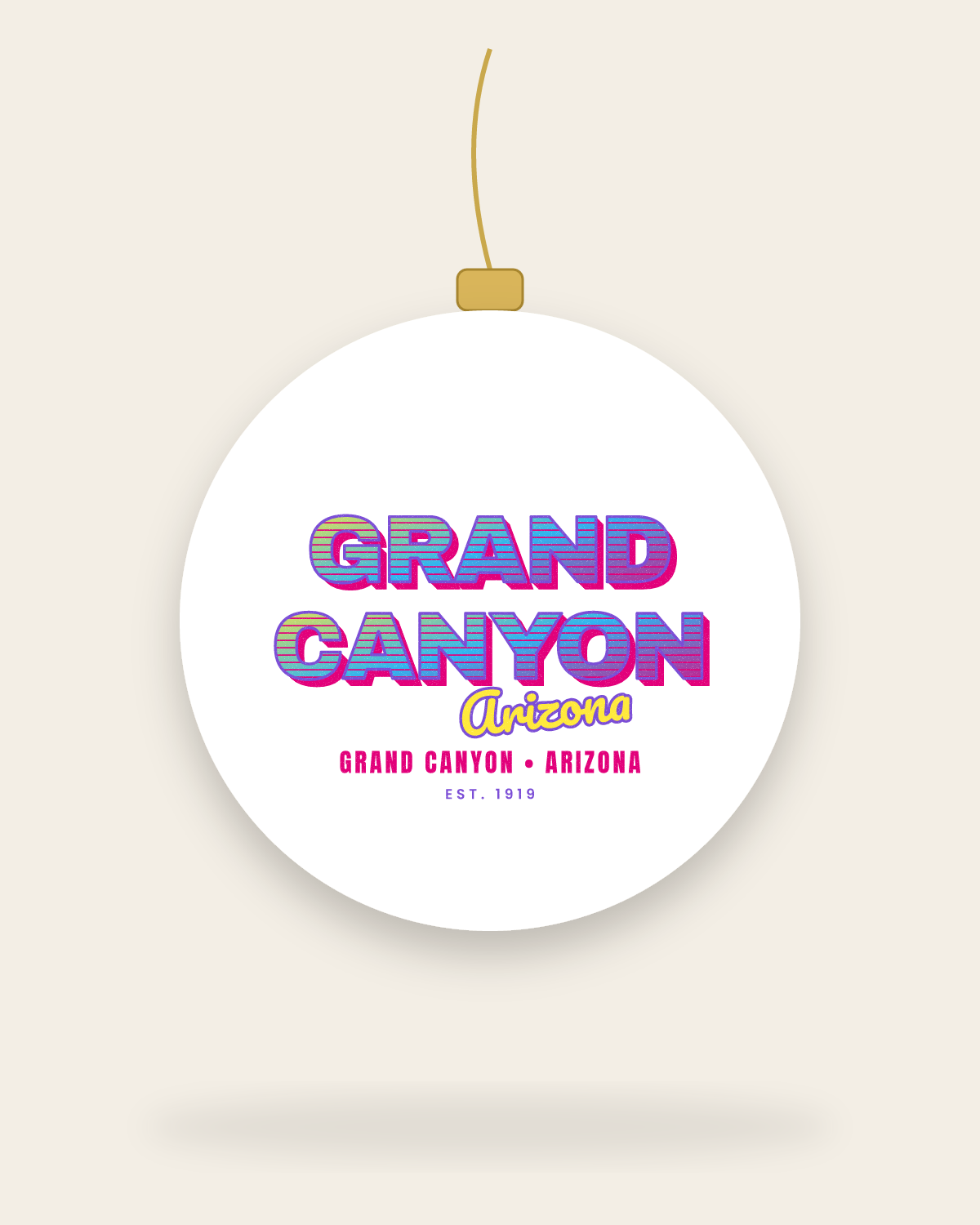 Grand Canyon Music TV Ceramic Ornament in White