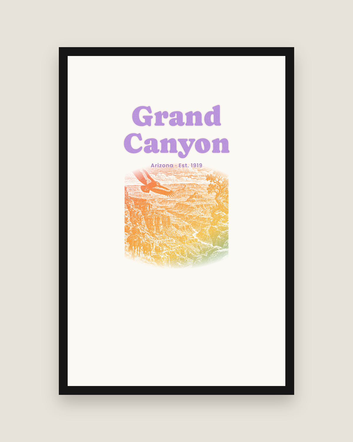 Grand Canyon Bright Angel Mules Matte Poster in White