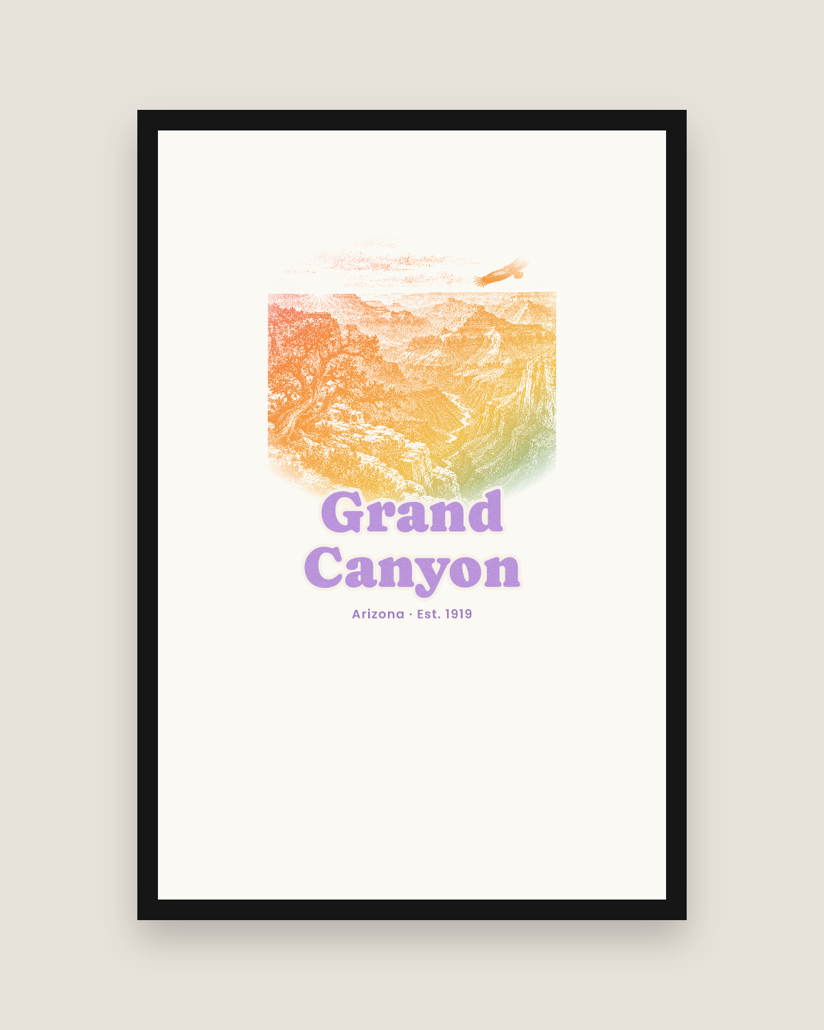 Grand Canyon South Rim Sunrise Matte Poster in White