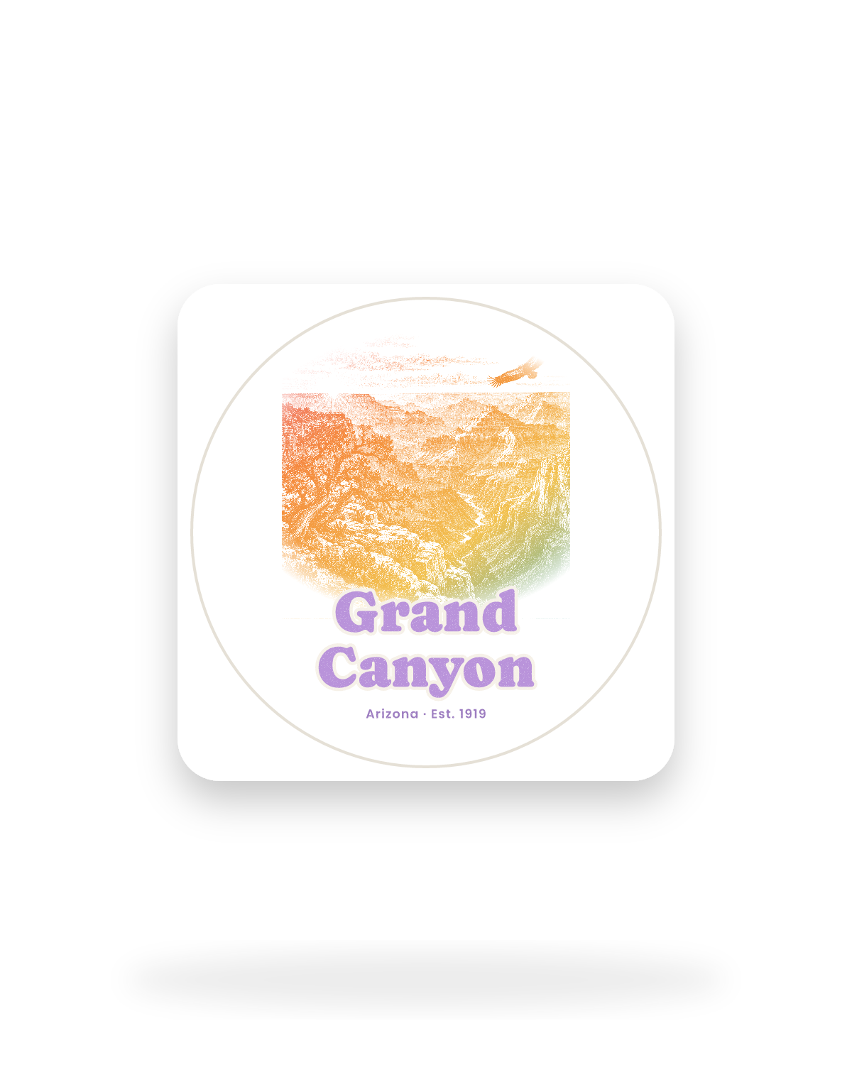 Grand Canyon South Rim Sunrise Kiss-Cut Sticker in White