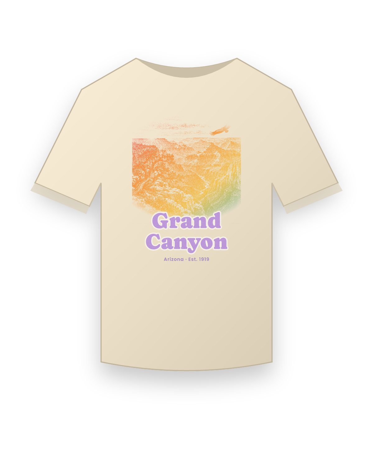 Grand Canyon South Rim Sunrise Organic Cotton Tee in Natural