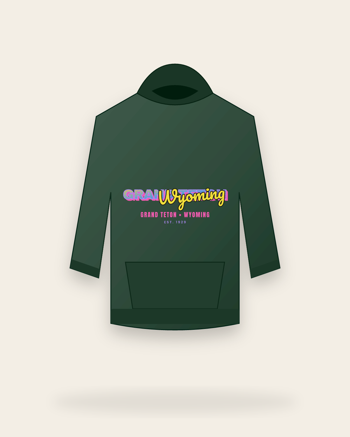 Grand Teton Music TV Hooded Sweatshirt in Forest Green