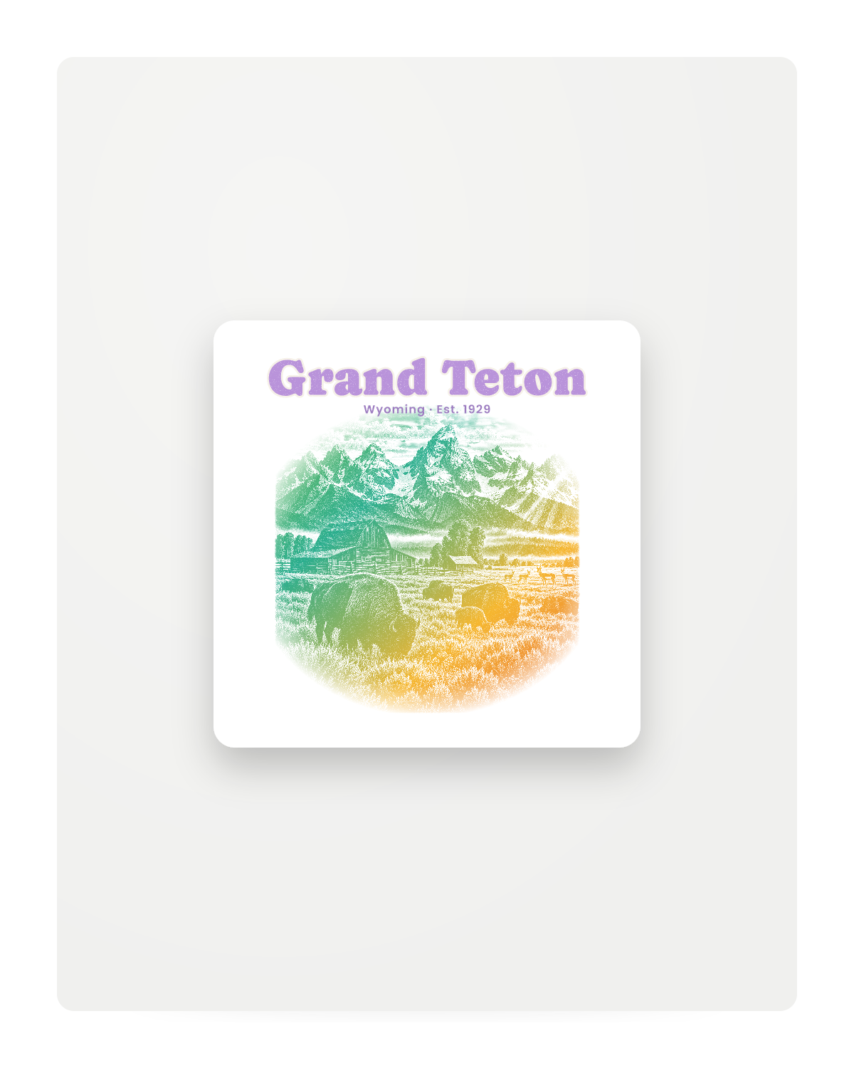 Grand Teton Mormon Row Barns Fridge Magnet in White