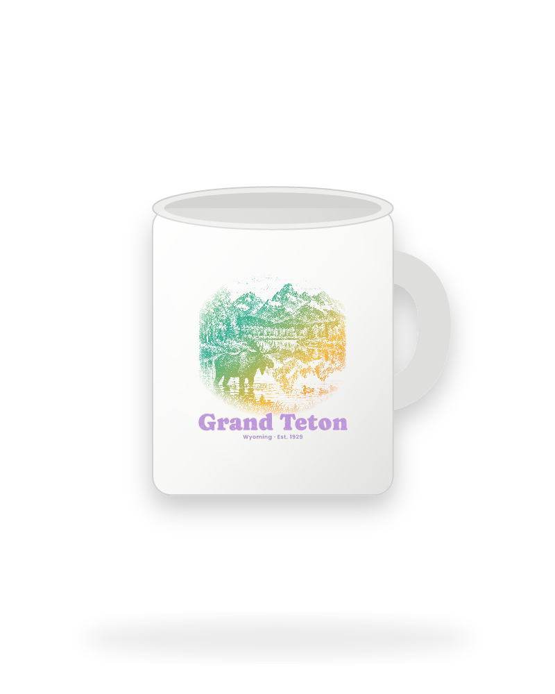 Grand Teton Oxbow Bend Moose Ceramic Mug 11oz