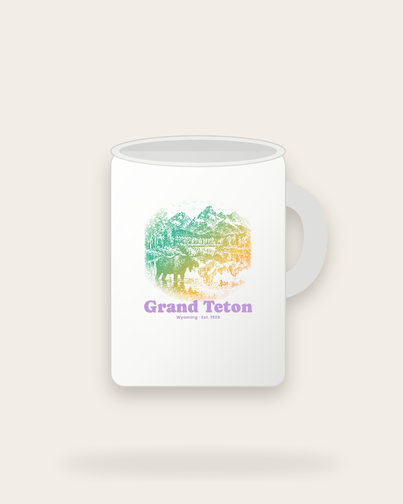 Grand Teton Oxbow Bend Moose Ceramic Mug 15oz