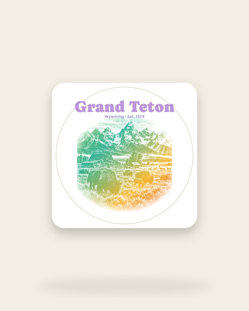Grand Teton Mormon Row Barns Kiss-Cut Sticker