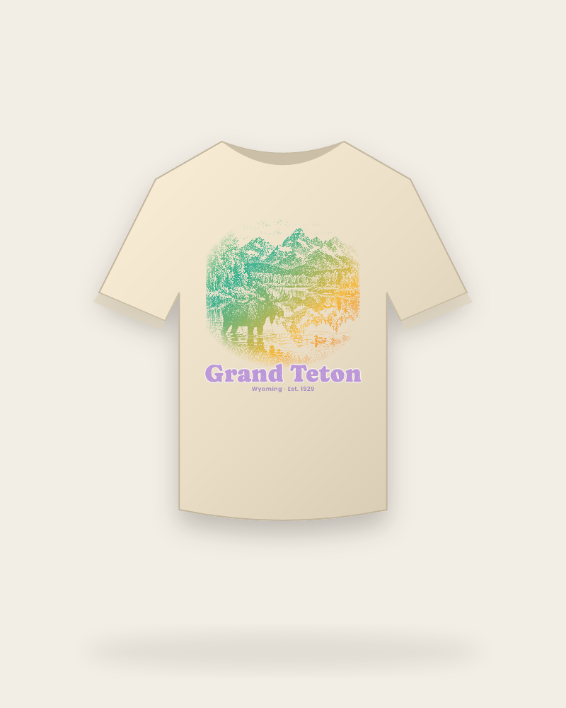 Grand Teton Oxbow Bend Moose Organic Cotton Tee