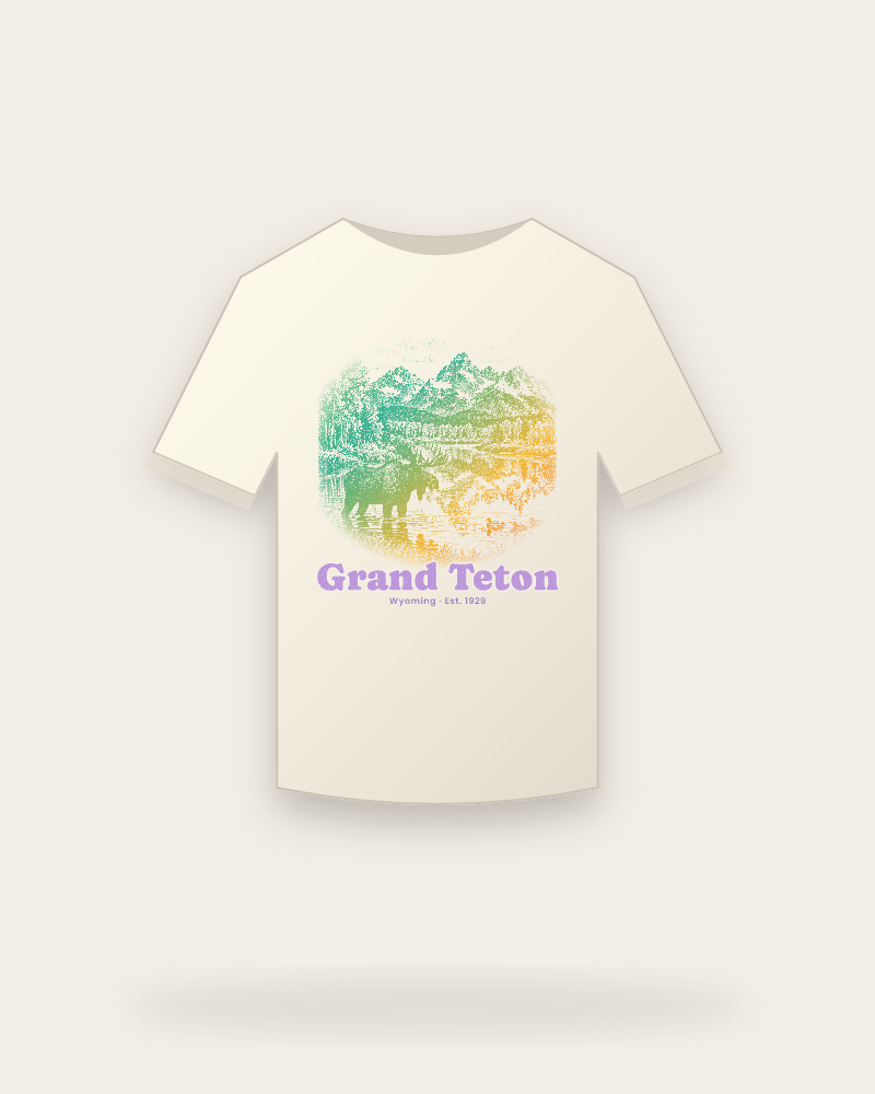 Grand Teton Oxbow Bend Moose Vintage Wash Tee