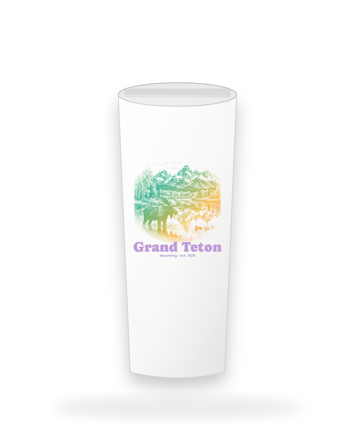 Grand Teton Oxbow Bend Moose Insulated Tumbler 20oz in White