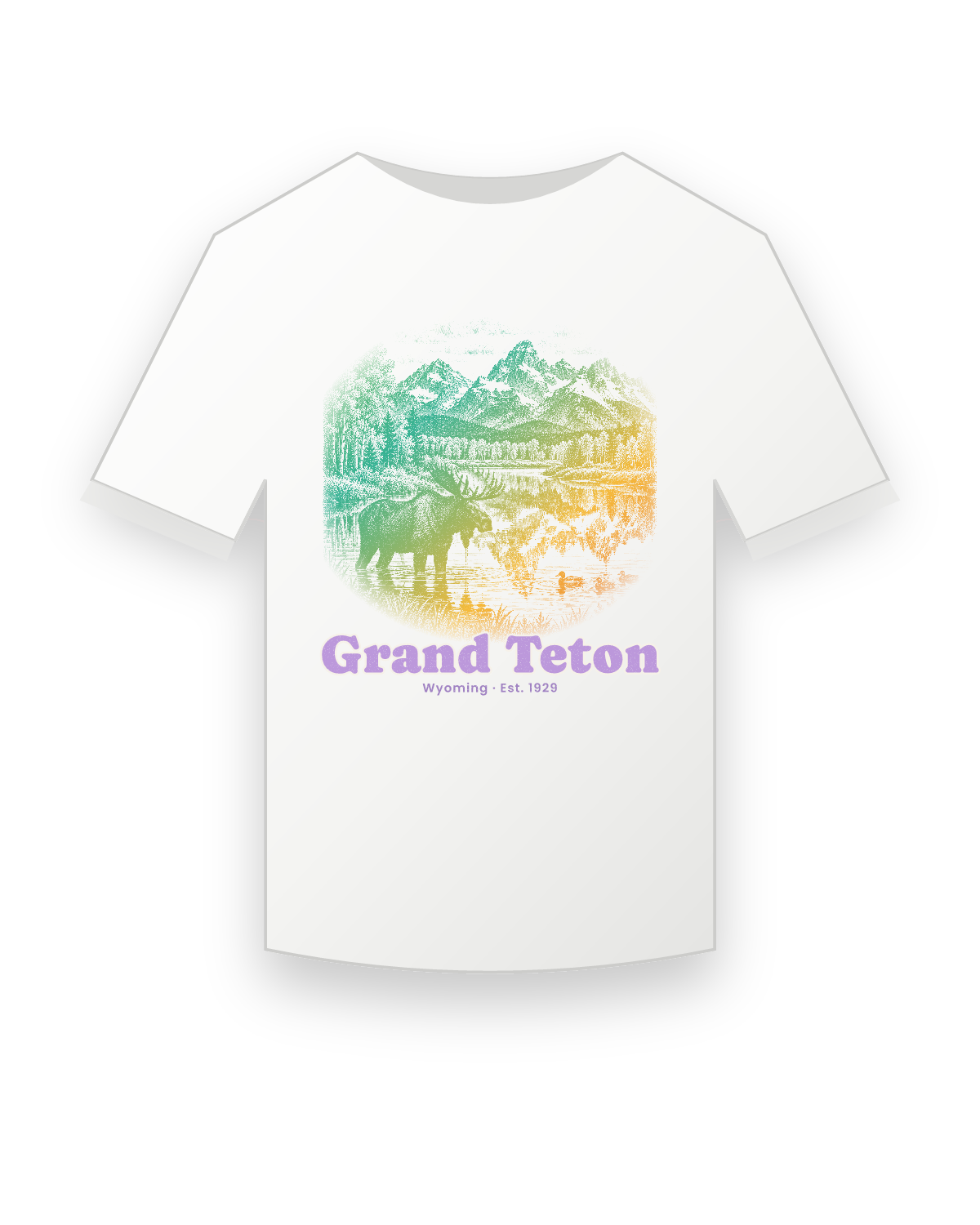 Grand Teton Oxbow Bend Moose Youth Tee in White