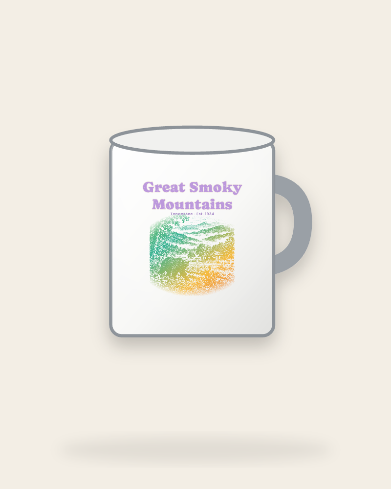 Great Smoky Mountains Cades Cove Bear Enamel Camp Mug