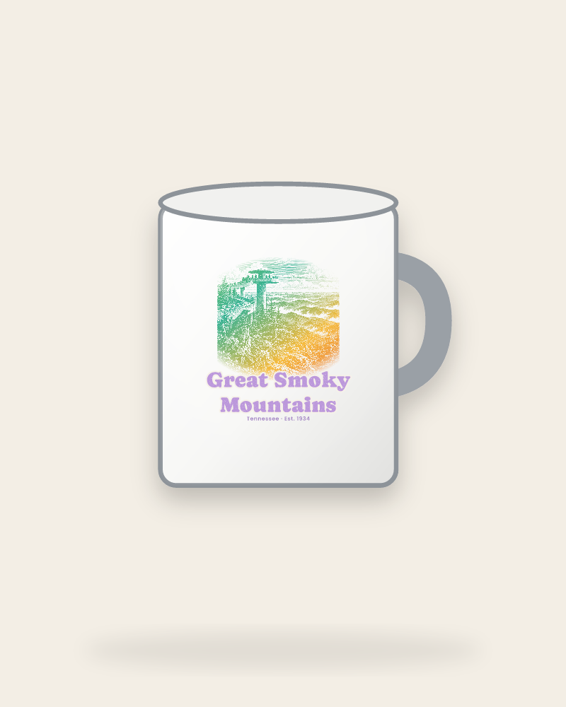 Great Smoky Mountains Clingmans Dome Enamel Camp Mug