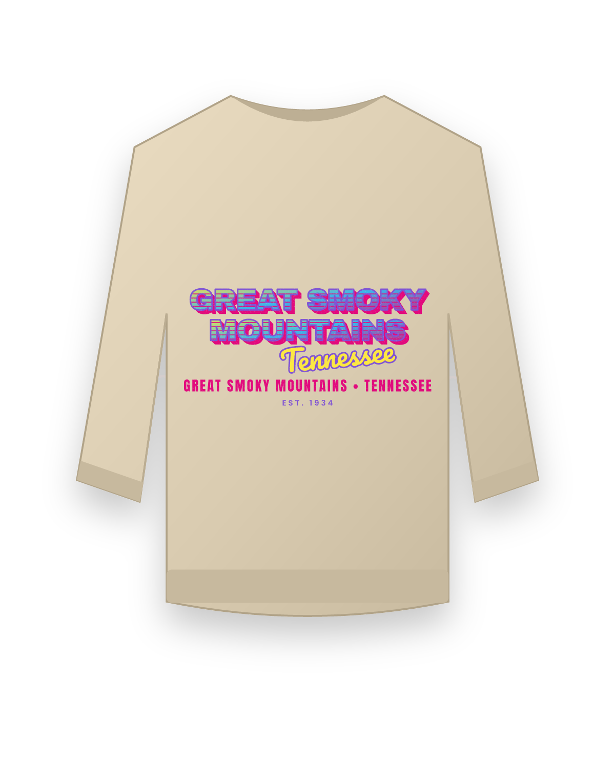 Great Smoky Mountains Music TV Crewneck Sweatshirt in Sand