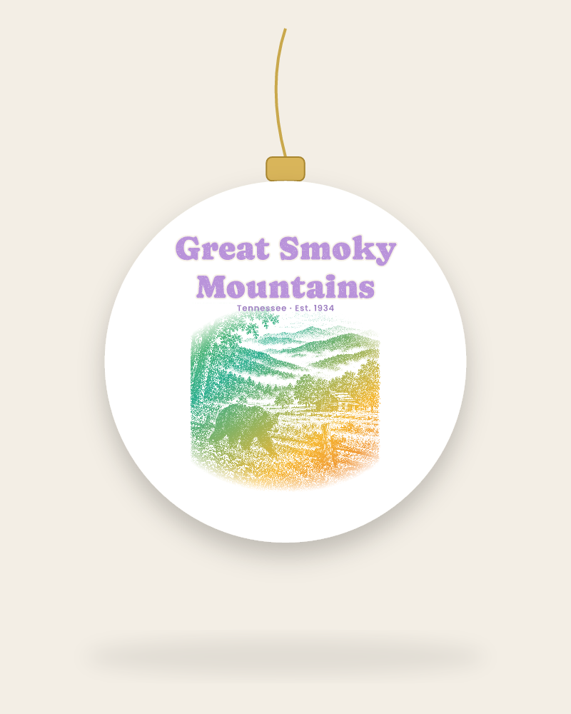 Great Smoky Mountains Cades Cove Bear Ceramic Ornament
