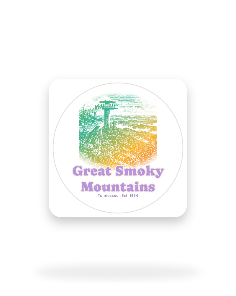 Great Smoky Mountains Clingmans Dome Kiss-Cut Sticker
