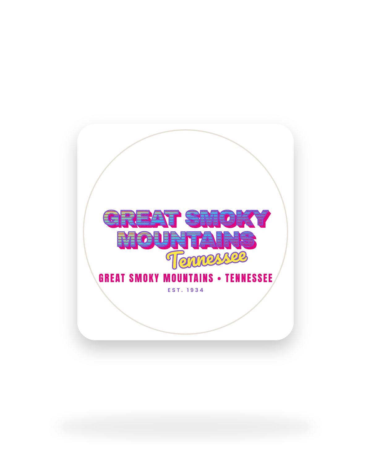 Great Smoky Mountains Music TV Kiss-Cut Sticker in White