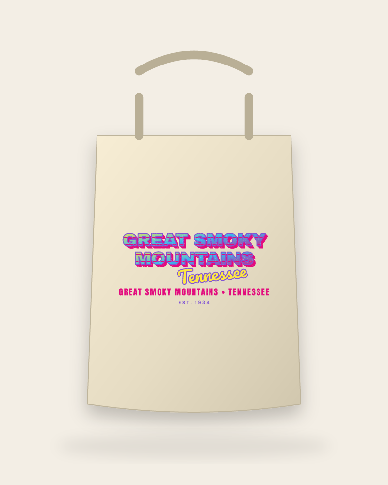 Great Smoky Mountains Music TV Canvas Tote
