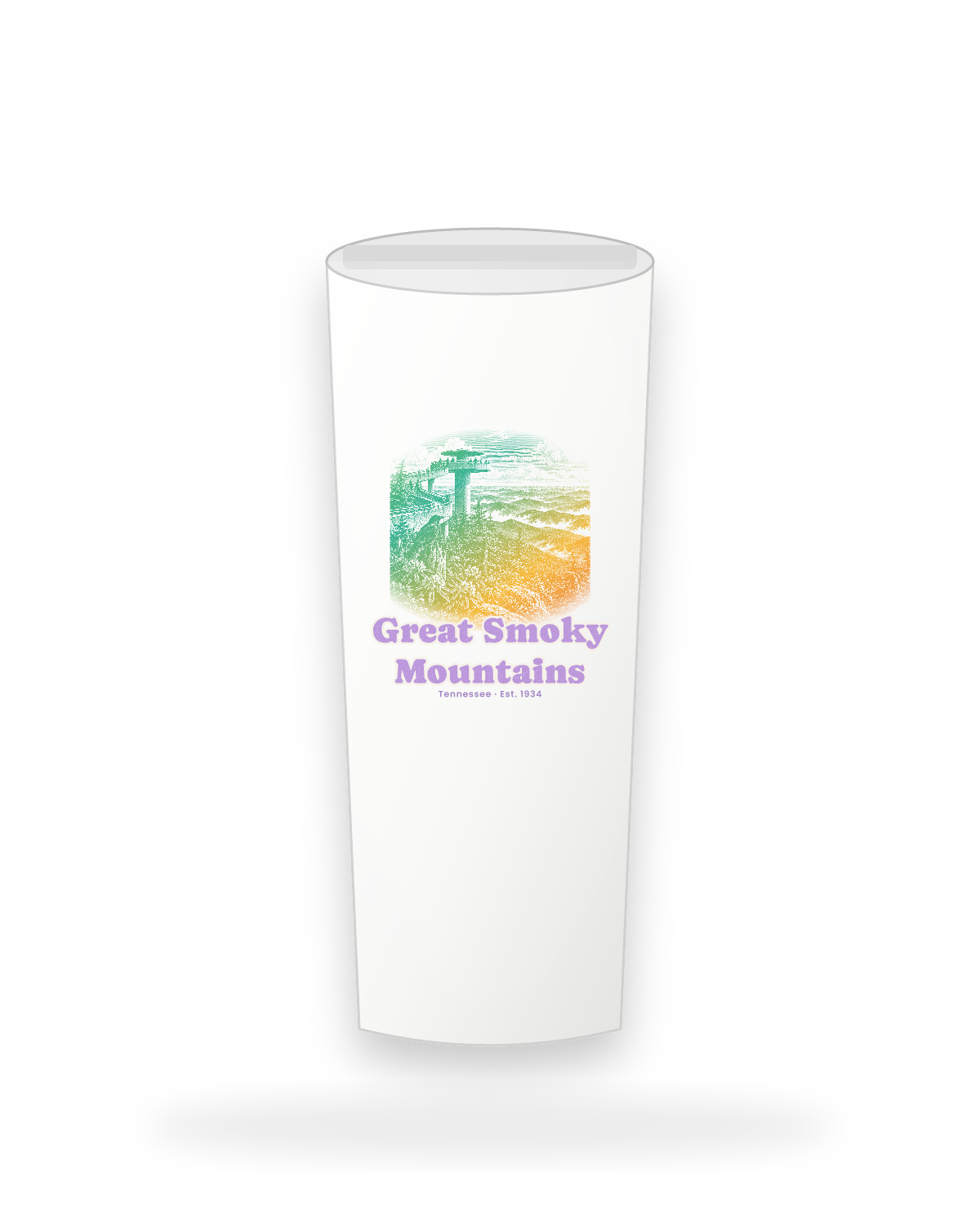 Great Smoky Mountains Clingmans Dome Insulated Tumbler 20oz in White