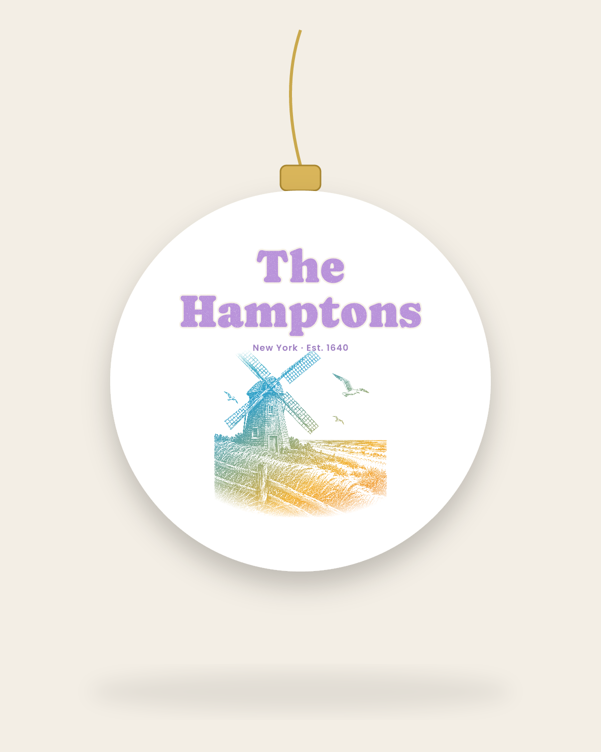 The Hamptons Windmill Ceramic Ornament in White