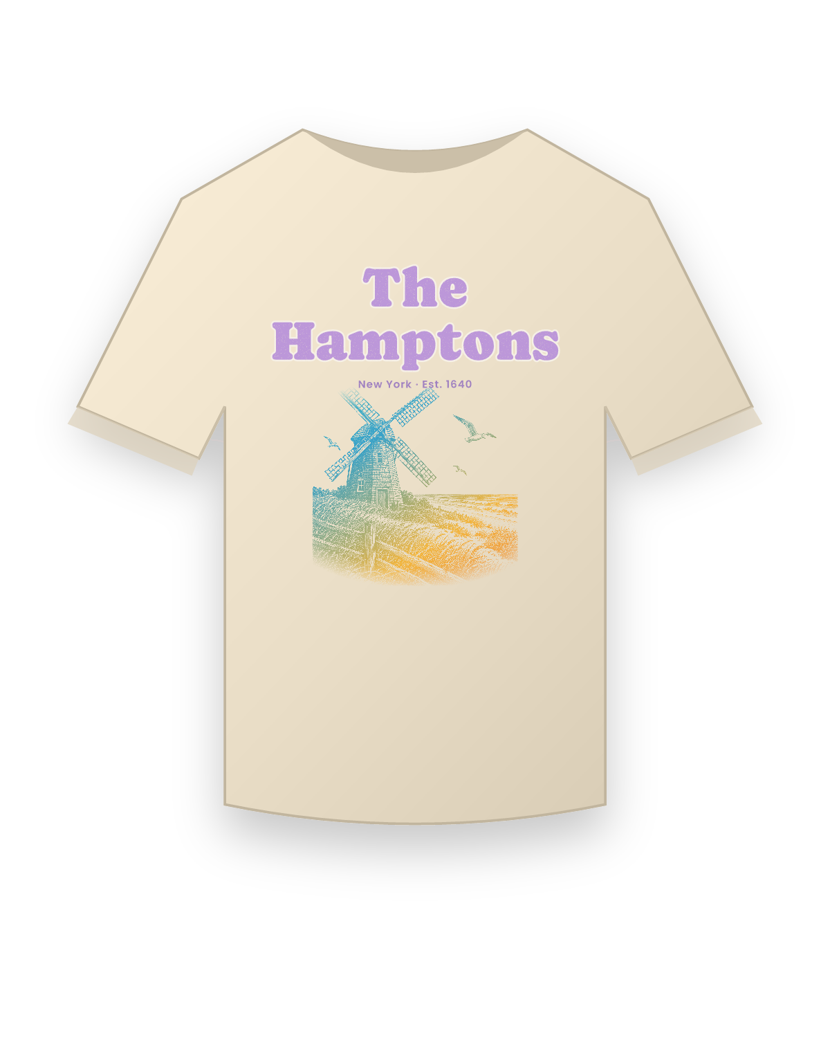 The Hamptons, NY Windmill Classic Tee in Natural
