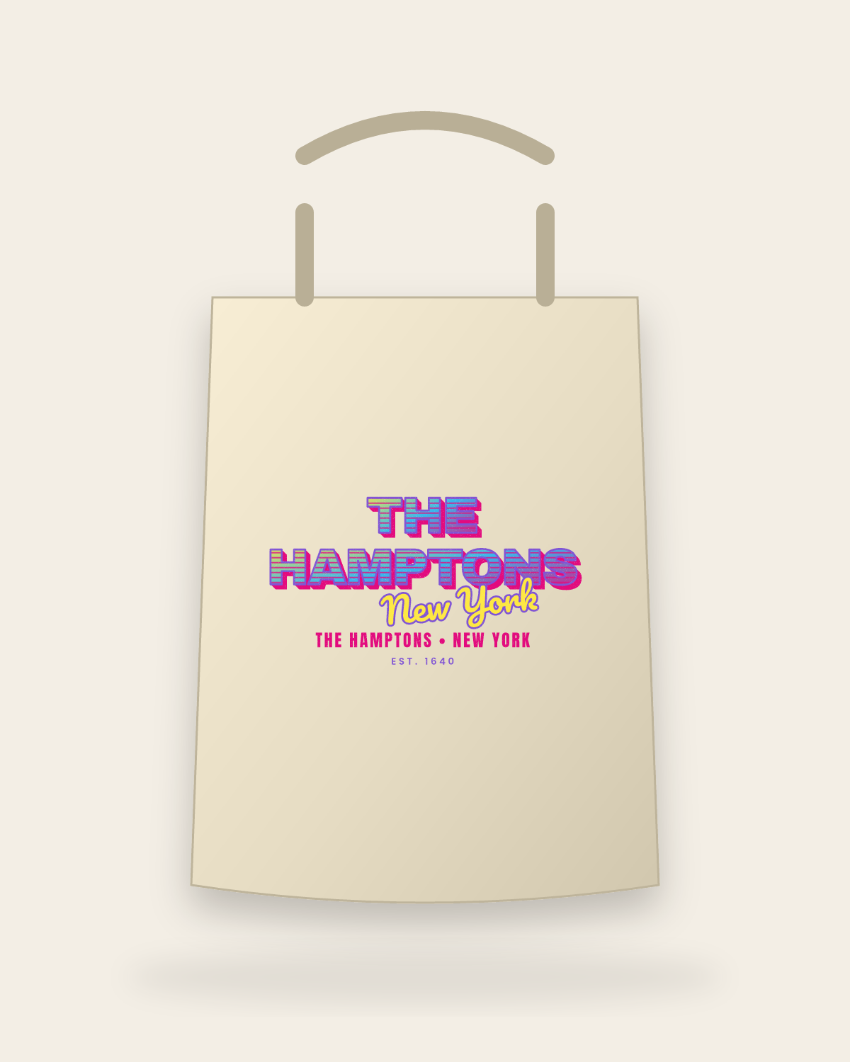 The Hamptons Music TV Canvas Tote in Beige