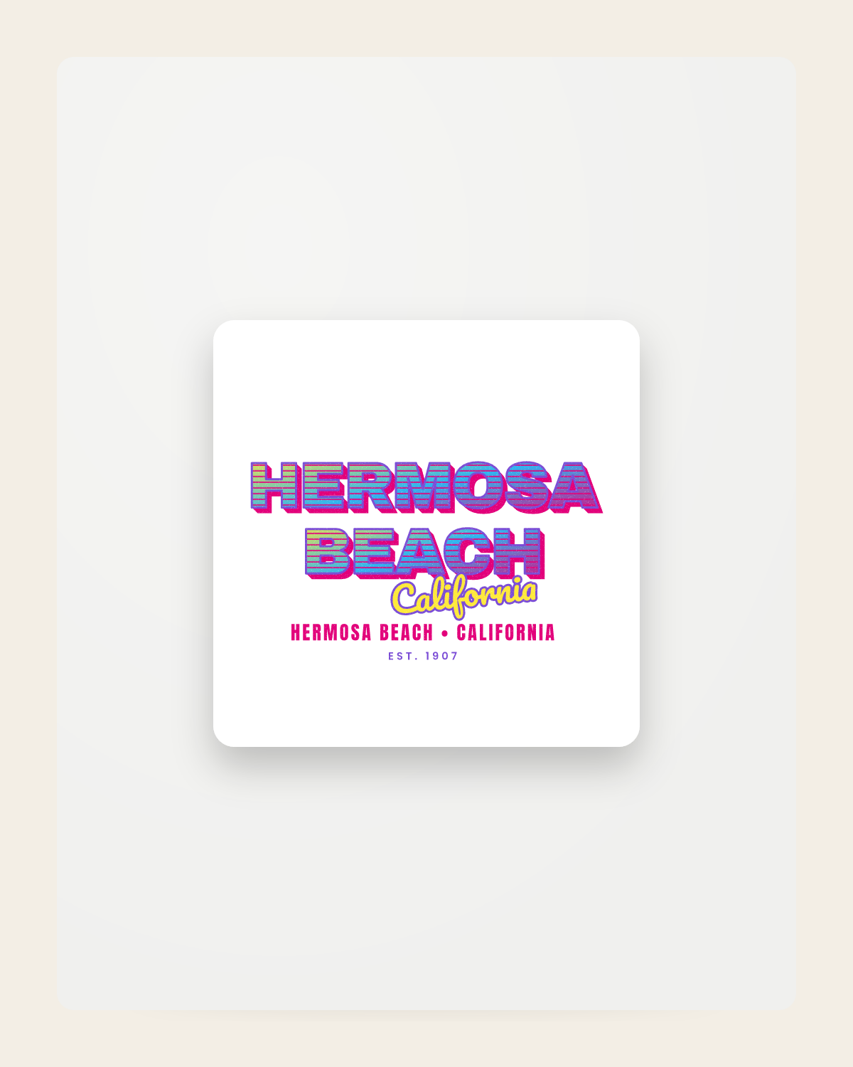 Hermosa Beach Music TV Fridge Magnet in White