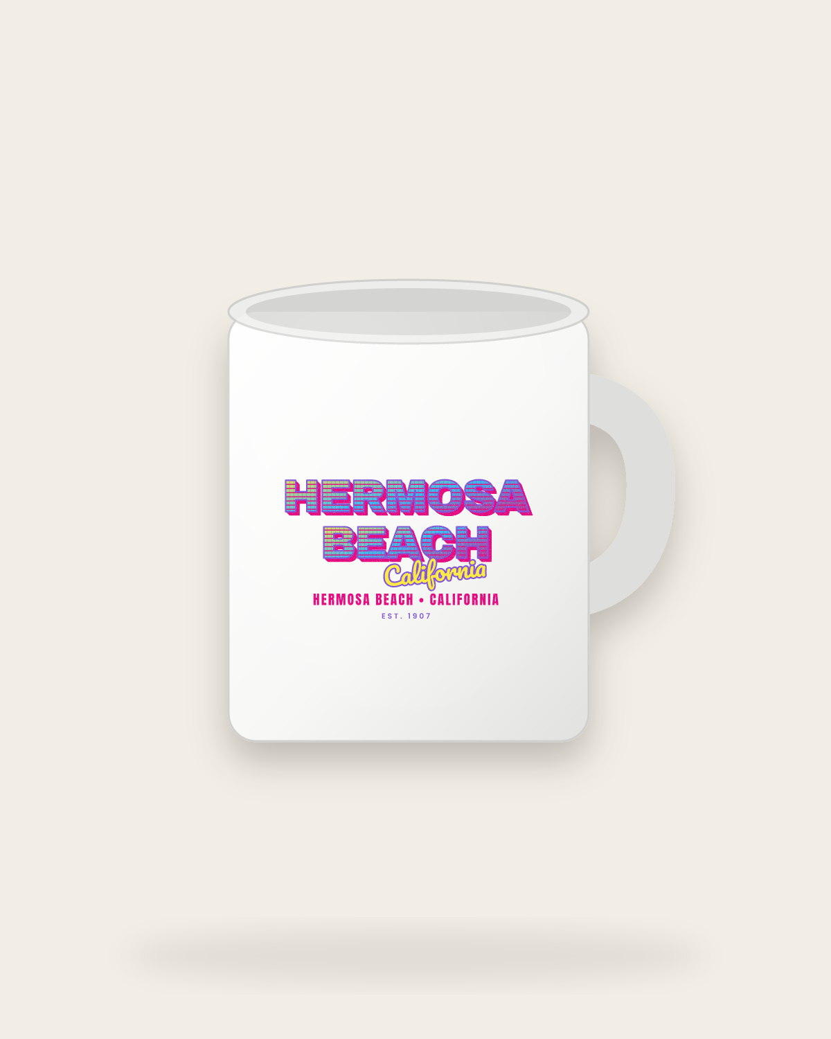 Hermosa Beach Music TV Ceramic Mug 11oz in White