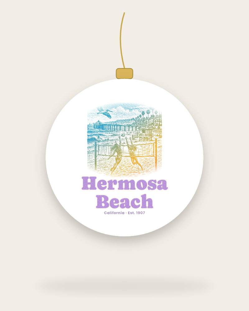 Hermosa Beach Beach Volleyball Ceramic Ornament