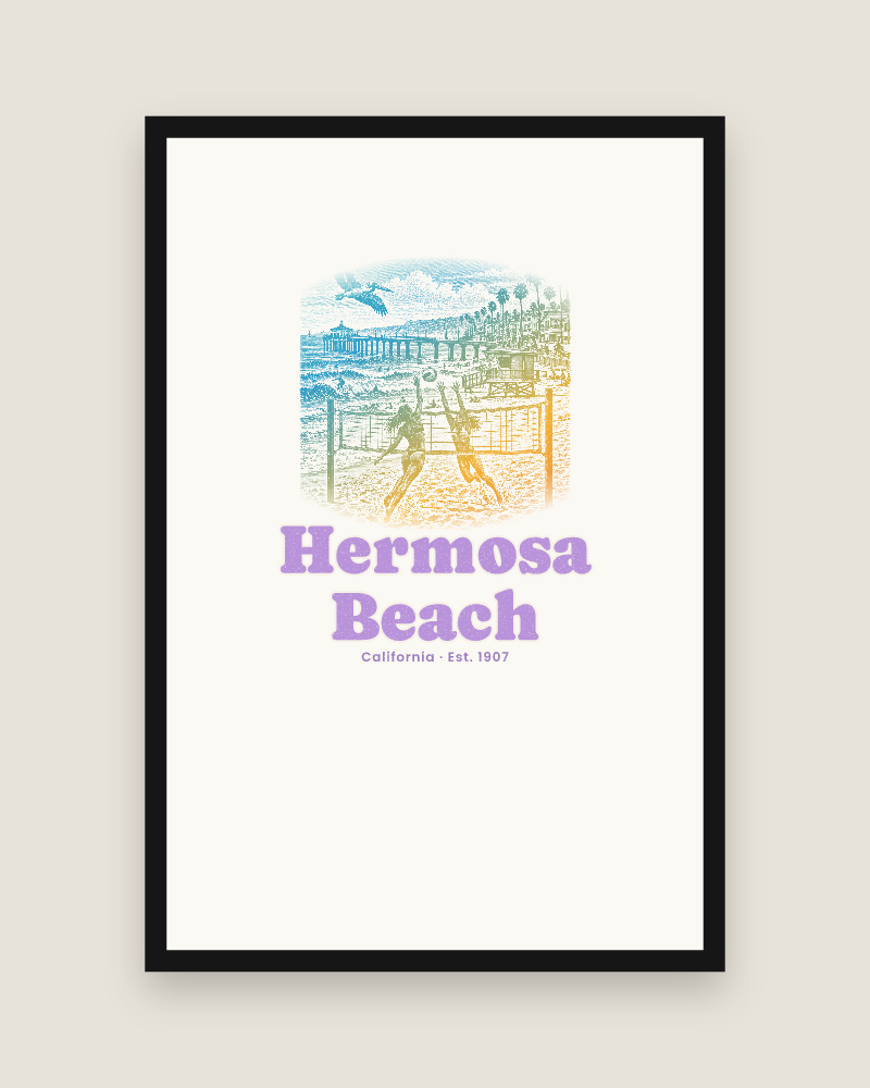 Hermosa Beach Beach Volleyball Matte Poster